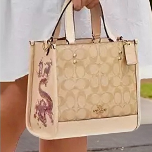 Coach Lunar New Year Dempsey Tote 22 With Dragon Style CP481 - Picture 2 of 6